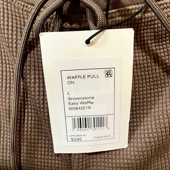 Theory Brown Easy Sweatpant in Waffle Knit Cotton - Large - Picture 10 of 11